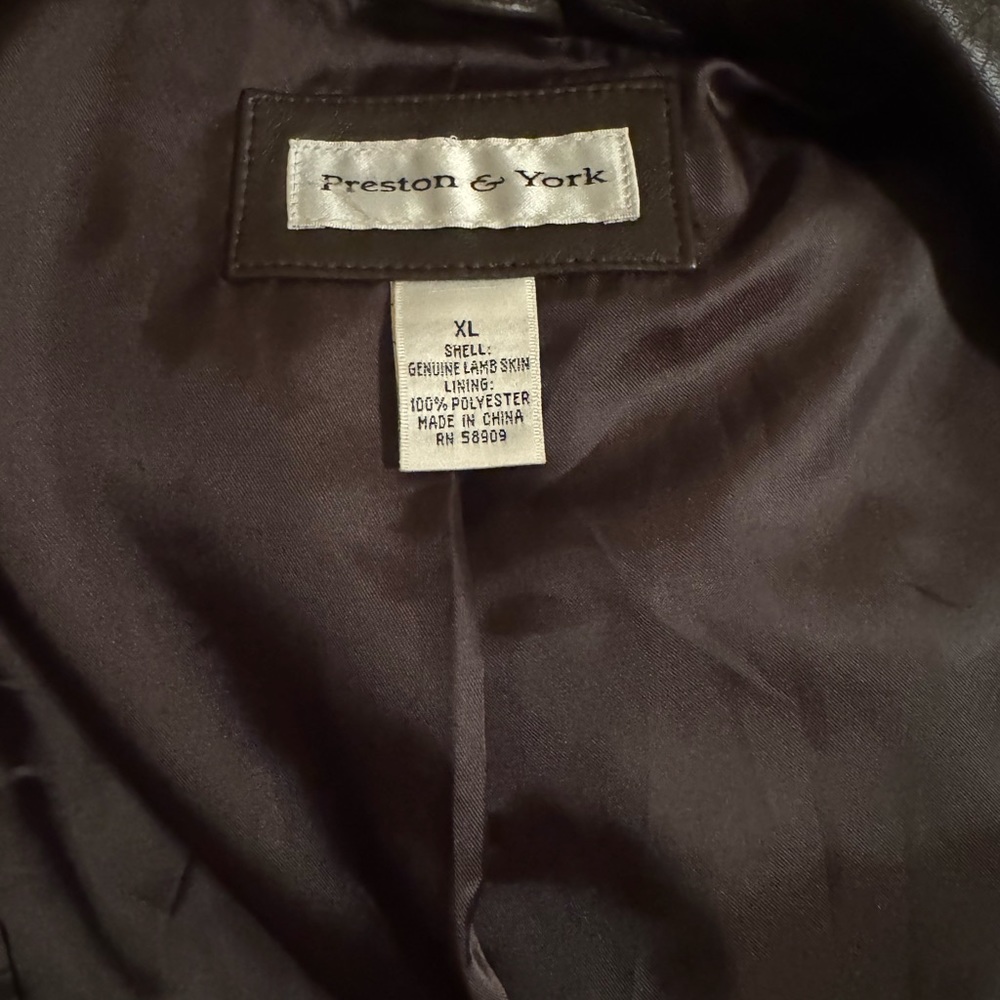 Preston & York Women Soft Genuine Lamb Skin Leather Jacket brown Size XL - Picture 5 of 8
